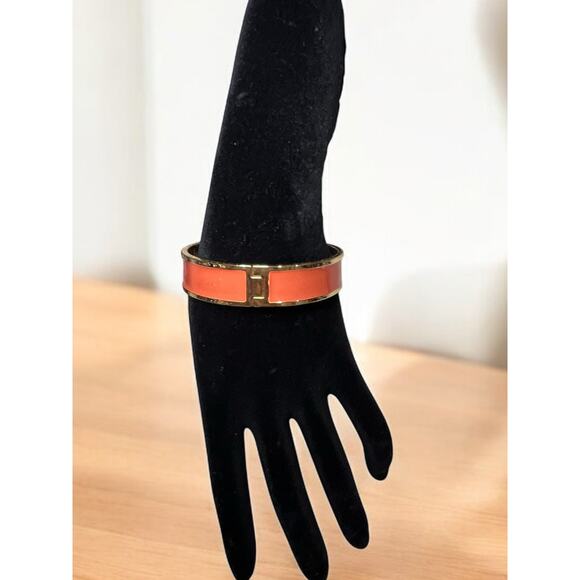 Y2K Coach Signature Metal Enamel OP Art Hinge Bangle - Picture 4 of 6